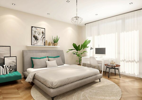 מיטה זוגית דגם קרלו צבע אפור בהיר